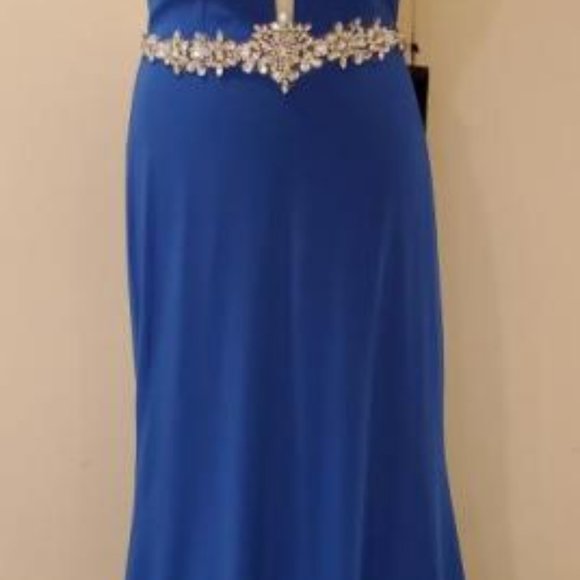 BICICI & COTY CRYSTAL AND PEARLS BEADED GOWN DRESS Sz Women's Large - Picture 3 of 9